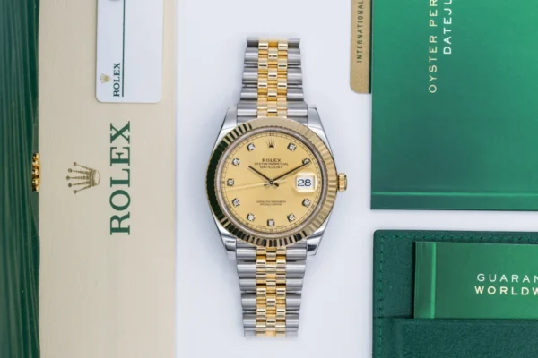 Rolex Datejust 41 Champagne Diamond Dial Steel & Yellow Gold 126333