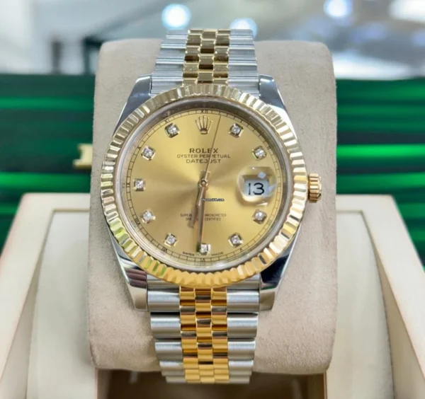 Rolex Datejust 41 Champagne Diamond Dial Steel & Yellow Gold 126333