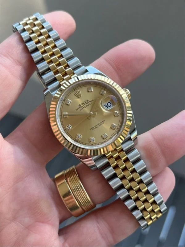 Rolex Datejust 41 Champagne Diamond Dial Steel & Yellow Gold 126333