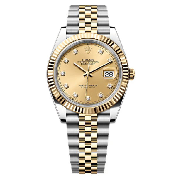 Rolex Datejust 41 Champagne Diamond Dial Steel & Yellow Gold 126333