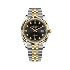 Rolex Datejust 41mm 126333 Two-Tone Jubilee Black Diamond Dial