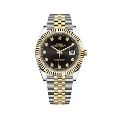 Rolex Datejust 41mm 126333 Two-Tone Jubilee Black Diamond Dial