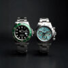 Side-by-side view of Submariner and Daytona super clone watches